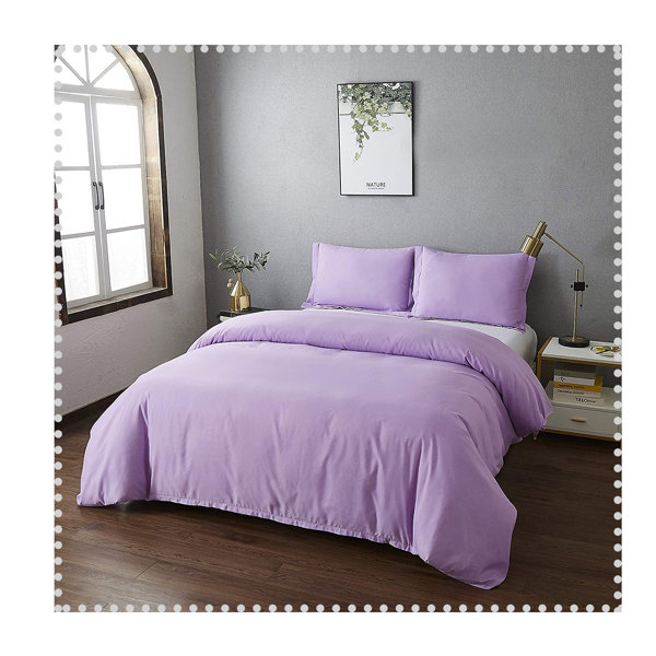 SRHOME Lavender Microfiber 3 Piece Duvet Cover Set Wayfair